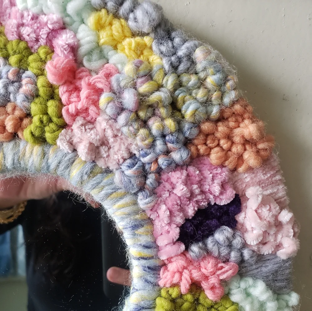 Handmade Pastel Multicolor Round Mirror